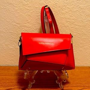 LUANA FERRACUTI Red crossbody bag made in Italy gold hardware